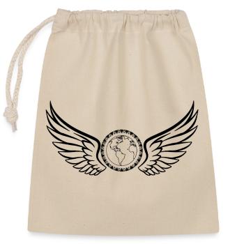 The earth carried by wings - Closable cotton gift bag (25x30cm) - nature - Front