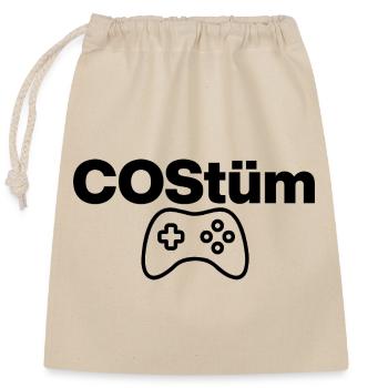 DESIGN POUR CARNAVAL DE COSPLAYERS, HUMOUR DE NERD, GAMER - Sac cadeau en coton avec cordon (25 x 30 cm) - nature - Devant