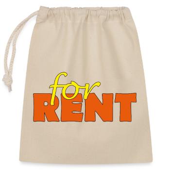 for rent - Closable cotton gift bag (25x30cm) - nature - Front