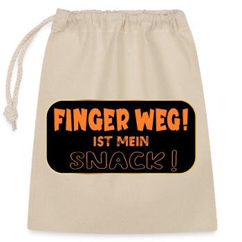 Finger Weg Snack - Verschließbarer Geschenkbeutel aus Baumwolle (25x30cm) - Natur - Vorne