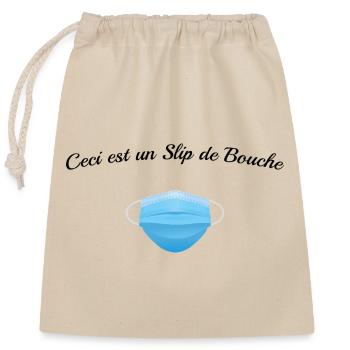 Slip de Bouche Masque contre les Virus - Humour - Sac cadeau en coton avec cordon (25 x 30 cm) - nature - Devant