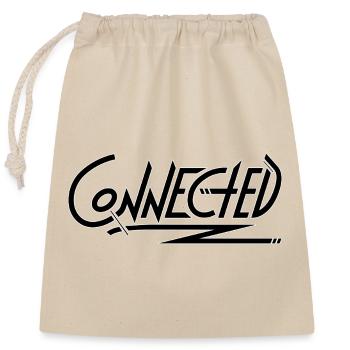 Connected_black_simple - Closable cotton gift bag (25x30cm) - nature - Front
