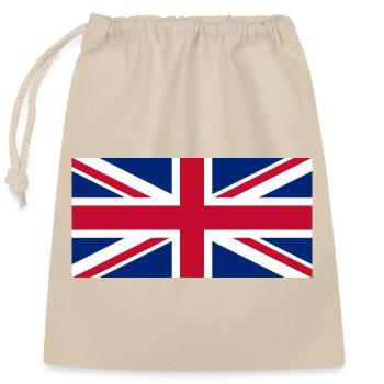 Red White Blue British Union Jack Flag - Closable cotton gift bag (25x30cm) - nature - Front