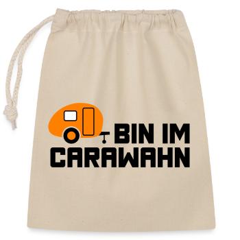 Caravan orange Camping Wohnwagen Saison Sommer - Verschließbarer Geschenkbeutel aus Baumwolle (25x30cm) - Natur - Vorne