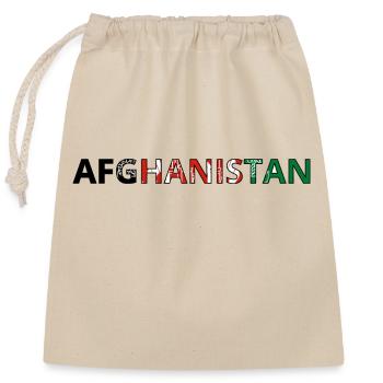 Flag of Afghanistan - Closable cotton gift bag (25x30cm) - nature - Front