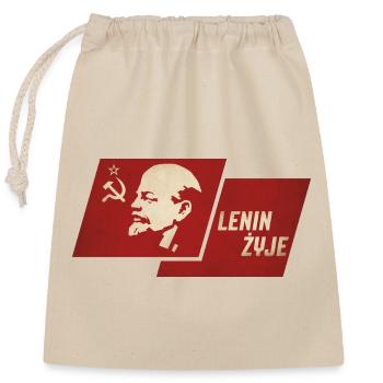 Lenin lebt - Verschließbarer Geschenkbeutel aus Baumwolle (25x30cm) - Natur - Vorne