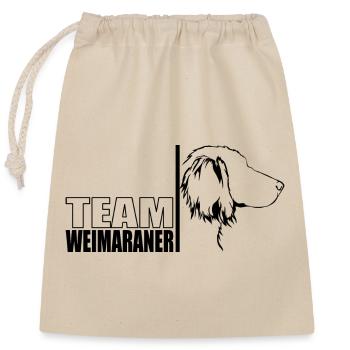 TEAM Weimaraner Chien à poil long Chien Wilsigns - Sac cadeau en coton avec cordon (25 x 30 cm) - nature - Devant