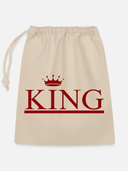KING - Verschließbarer Geschenkbeutel aus Baumwolle (25x30cm) - Natur