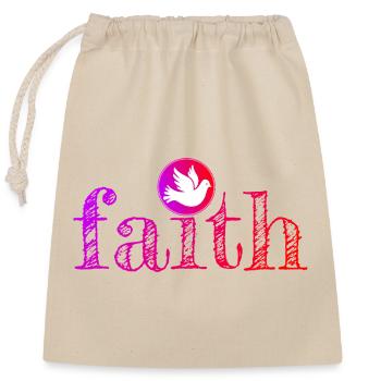 Faith - Verschließbarer Geschenkbeutel aus Baumwolle (25x30cm) - Natur - Vorne
