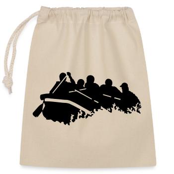 rafting - Closable cotton gift bag (25x30cm) - nature - Front