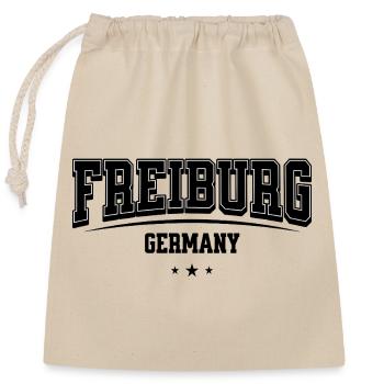 Freiburg Retro Lettering City Students - Closable cotton gift bag (25x30cm) - nature - Front