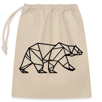 Eisbär Polar Bär Polygon Symbol - Verschließbarer Geschenkbeutel aus Baumwolle (25x30cm) - Natur - Vorne