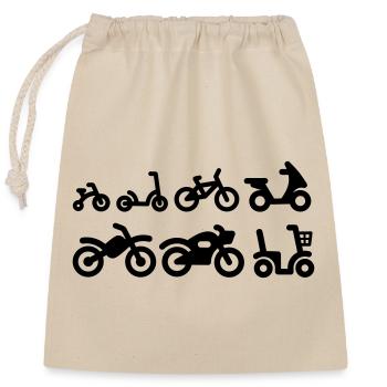 Evolution Motorrad Motorrad Motocross Fahrrad - Verschließbarer Geschenkbeutel aus Baumwolle (25x30cm) - Natur - Vorne