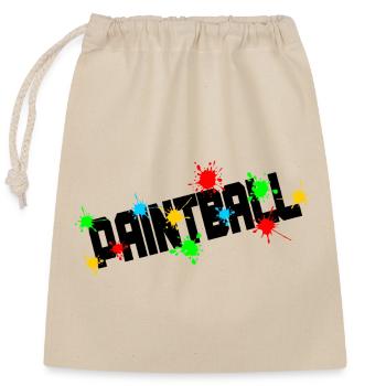 Paintball logo - Closable cotton gift bag (25x30cm) - nature - Front