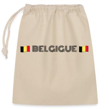 BELGIEN - Verschließbarer Geschenkbeutel aus Baumwolle (25x30cm) - Natur - Vorne