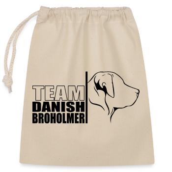 TEAM Danish Broholmer Hunde Hund Wilsigns - Verschließbarer Geschenkbeutel aus Baumwolle (25x30cm) - Natur - Vorne