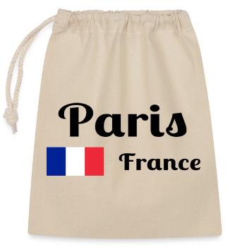 Paris, France- Imprimés élégants - Sac cadeau en coton avec cordon (25 x 30 cm) - nature - Devant