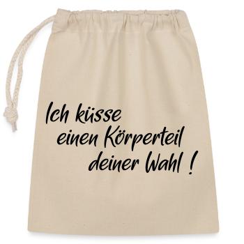 kuesse Koerperteil - Verschließbarer Geschenkbeutel aus Baumwolle (25x30cm) - Natur - Vorne