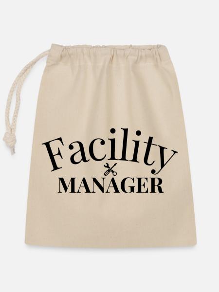 Facility Manager - Verschließbarer Geschenkbeutel aus Baumwolle (25x30cm) - Natur