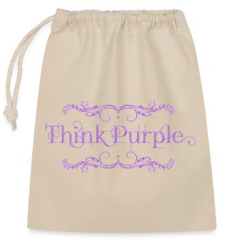 Think Purple - Verschließbarer Geschenkbeutel aus Baumwolle (25x30cm) - Natur - Vorne
