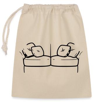 Sofa Couch Silhouette Chill Vektor - Verschließbarer Geschenkbeutel aus Baumwolle (25x30cm) - Natur - Vorne