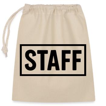 Minimalist STAFF Shirt – Club & Event Crew - Closable cotton gift bag (25x30cm) - nature - Front
