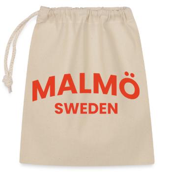 Malmö Red Typography - Closable cotton gift bag (25x30cm) - nature - Front