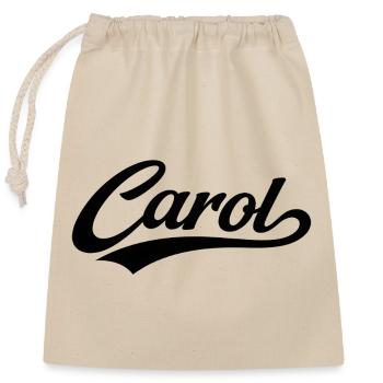 Carol name first last family gifts  - Closable cotton gift bag (25x30cm) - nature - Front