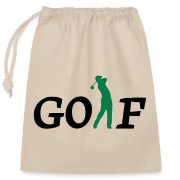 Golf - Verschließbarer Geschenkbeutel aus Baumwolle (25x30cm) - Natur - Vorne
