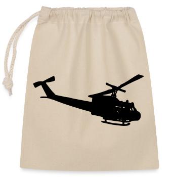 Bell UH-10 silhouette - Verschließbarer Geschenkbeutel aus Baumwolle (25x30cm) - Natur - Vorne