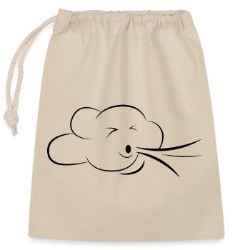 Wolke breath Atmung relax cloud Meditation icon - Verschließbarer Geschenkbeutel aus Baumwolle (25x30cm) - Natur - Vorne