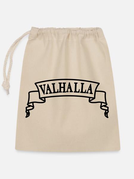 Walhalla im Banner - Verschließbarer Geschenkbeutel aus Baumwolle (25x30cm) - Natur