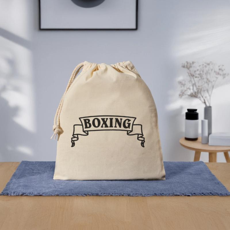 Boxen Boxtext in Wimpel oder Banner Verschließbarer Geschenkbeutel aus Baumwolle (25x30cm)