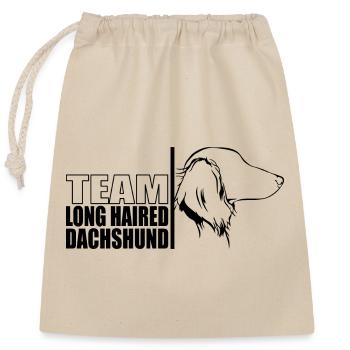 TEAM Teckel à poil long Chiens Teckel Wilsigns - Sac cadeau en coton avec cordon (25 x 30 cm) - nature - Devant