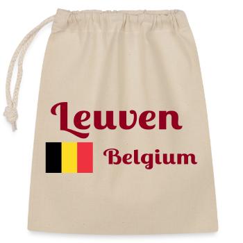 Leuven Belgien - Stilvolle Drucke - Verschließbarer Geschenkbeutel aus Baumwolle (25x30cm) - Natur - Vorne