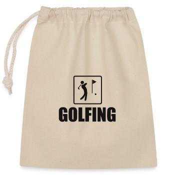 Golfing Golf Spruch Golfspieler - Verschließbarer Geschenkbeutel aus Baumwolle (25x30cm) - Natur - Vorne
