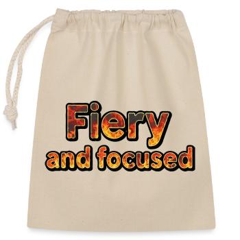 Fiery and focused - Closable cotton gift bag (25x30cm) - nature - Front