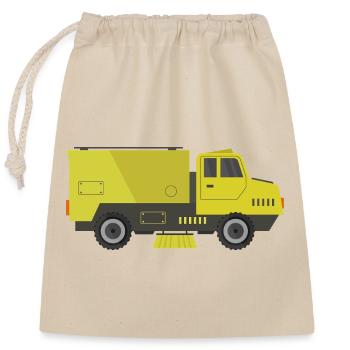 Camion balayeuse de voirie - Sac cadeau en coton avec cordon (25 x 30 cm) - nature - Devant
