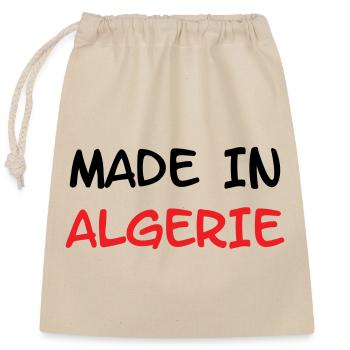 Made in Algérie - Sac cadeau en coton avec cordon (25 x 30 cm) - nature - Devant