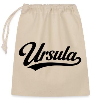 Ursula name first last family - Closable cotton gift bag (25x30cm) - nature - Front