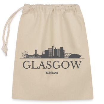 Glasgow, Écosse, silhouette de Glasgow - Sac cadeau en coton avec cordon (25 x 30 cm) - nature - Devant