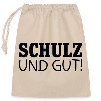 Schulz and good - Closable cotton gift bag (25x30cm) - nature - Front