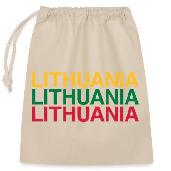 LITHUANIA Lithuania flag - Closable cotton gift bag (25x30cm) - nature - Front