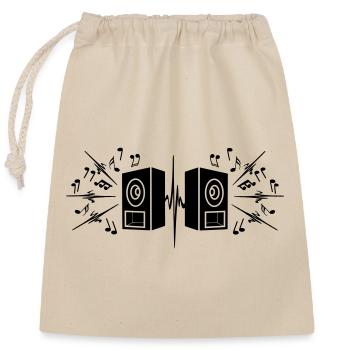 Music boxes with lots of loud music - Closable cotton gift bag (25x30cm) - nature - Front