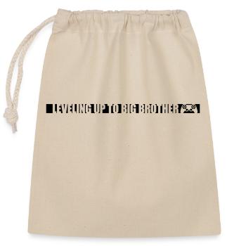 Leveling up big brother - Closable cotton gift bag (25x30cm) - nature - Front
