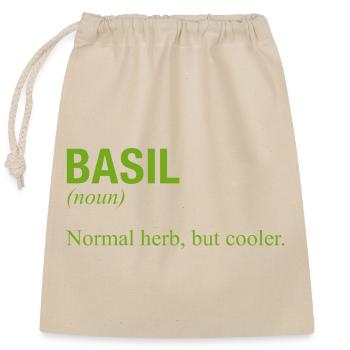 BASIL Basilikum - Verschließbarer Geschenkbeutel aus Baumwolle (25x30cm) - Natur - Vorne