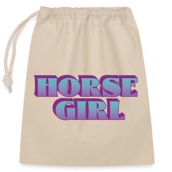 Vibrations audacieuses de fille de cheval - Sac cadeau en coton avec cordon (25 x 30 cm) - nature - Devant