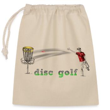Disc Golf - Verschließbarer Geschenkbeutel aus Baumwolle (25x30cm) - Natur - Vorne