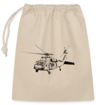 Helicopter - Closable cotton gift bag (25x30cm) - nature - Front