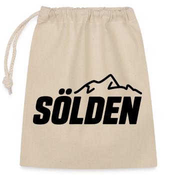 Sölden - Souvenir Design - Verschließbarer Geschenkbeutel aus Baumwolle (25x30cm) - Natur - Vorne